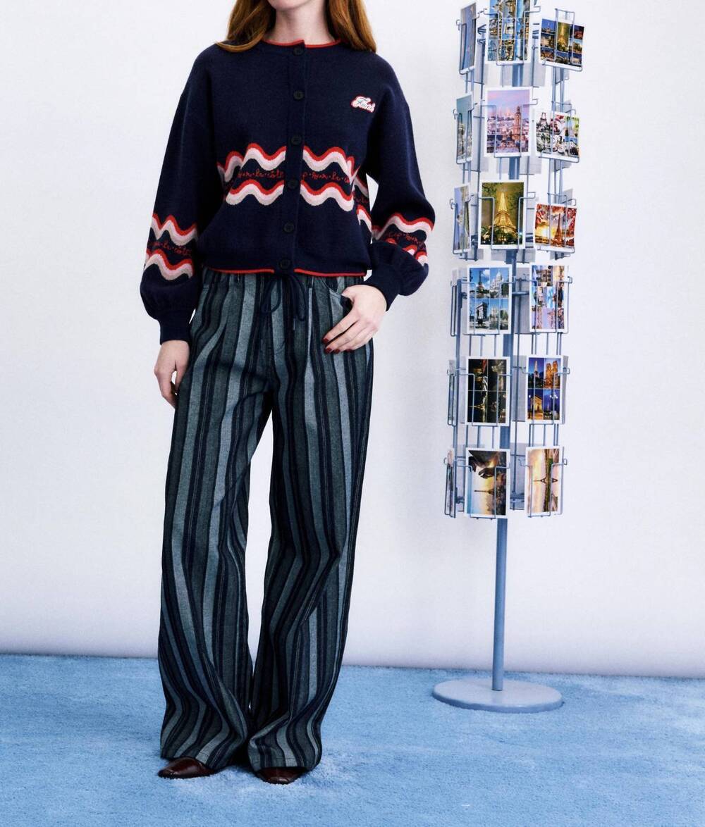 NEW FRNCH roadtrip relaxed cardigan in navy